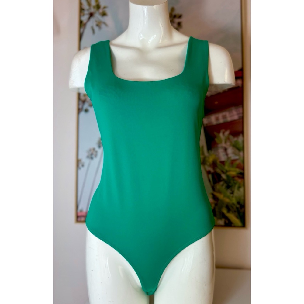 Blue Rain x Francesca’s Kelly Green Scoop Neck Sleeveless Slinky Bodysuit XL